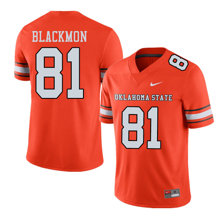 Men #81 Justin Blackmon Oklahoma State Cowboys College Football Jerseys Sale-Alternate Orange - Click Image to Close